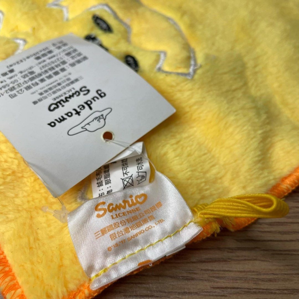 三麗鷗蛋黃哥擦手巾,絨毛蛋黃哥造型方巾,小毛巾-細節圖4