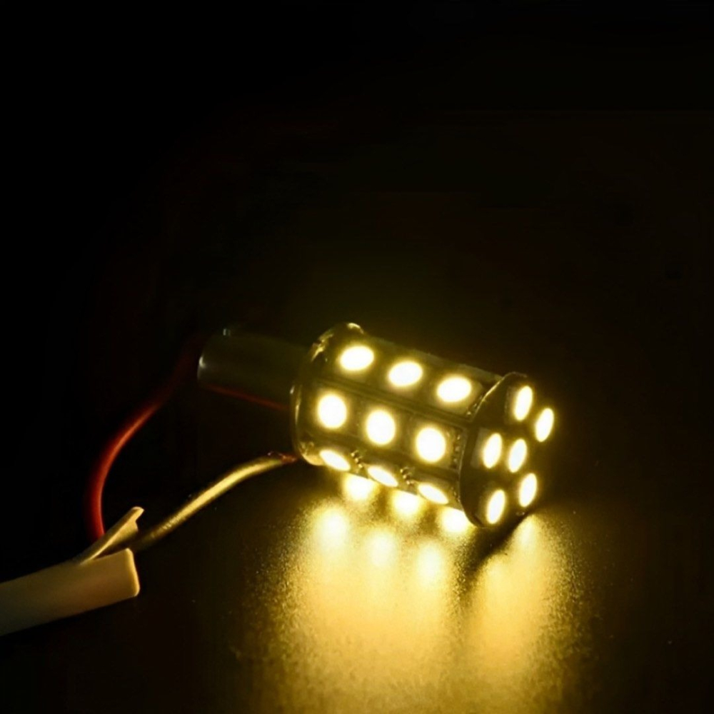1156-27SMD 5050 暖白汽車剎車燈,車用LED27晶高亮轉向燈,煞車燈泡-細節圖2