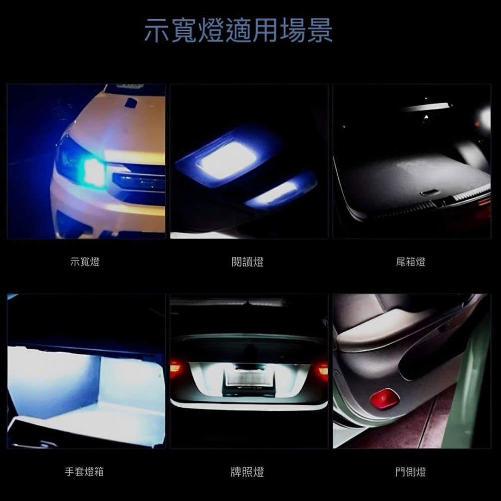 1入汽車T10耐熱陶瓷款LED示寬燈,汽車改裝小燈,車用儀表燈,改裝後尾燈日行燈,摩托車機車改裝小燈,冰藍色光-細節圖6