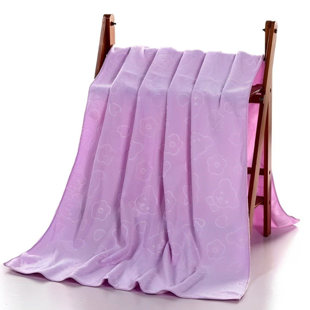 小熊壓花浴巾,沐浴吸水大毛巾,浴室柔軟洗澡巾-細節圖8