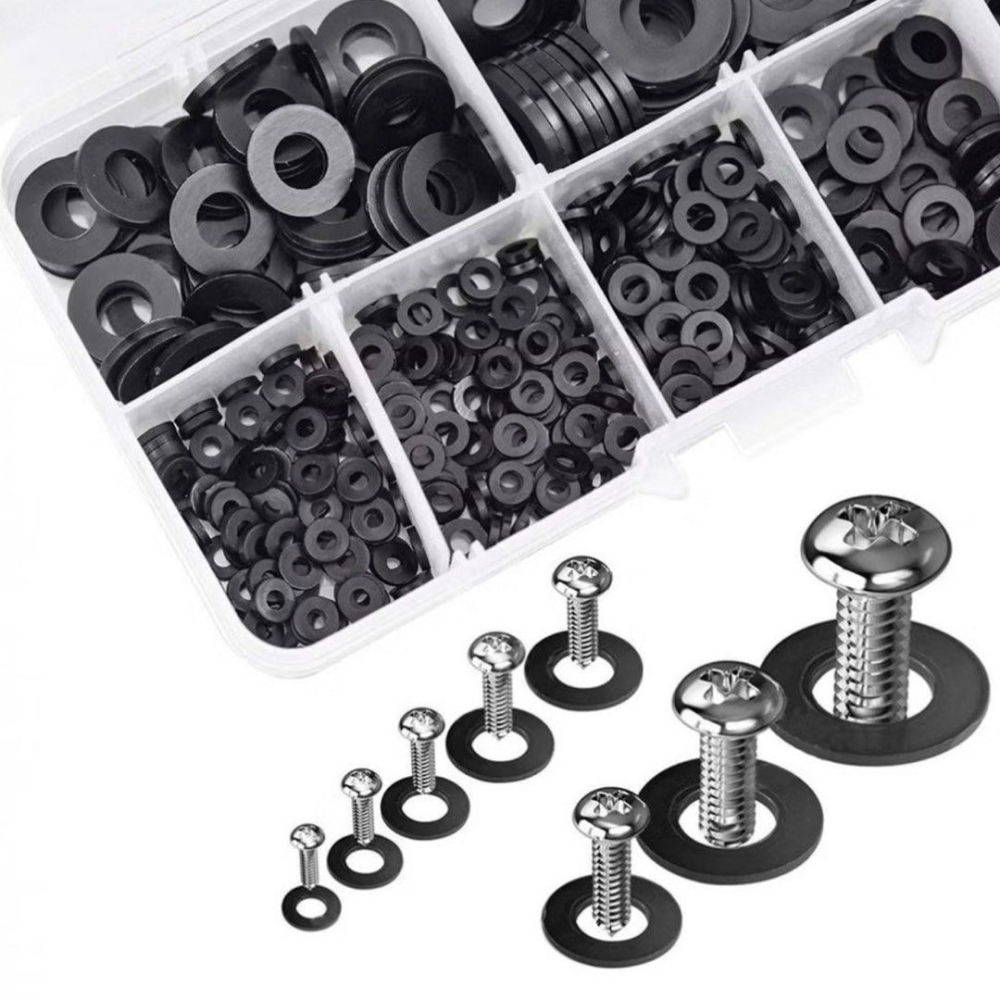 350個尼龍平墊圈M2/M2.5/M3/M4/M5/M6/M8黑色平密封墊圈-細節圖2