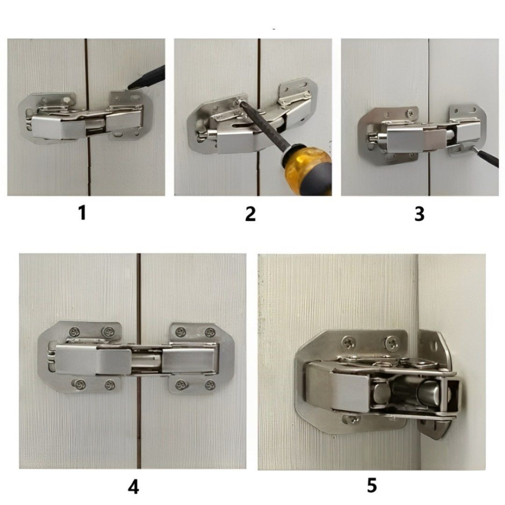 2個3吋/4吋免打孔鉸鏈,合金加厚衣櫃合頁,免開孔櫥櫃緩衝鉸鏈-細節圖3
