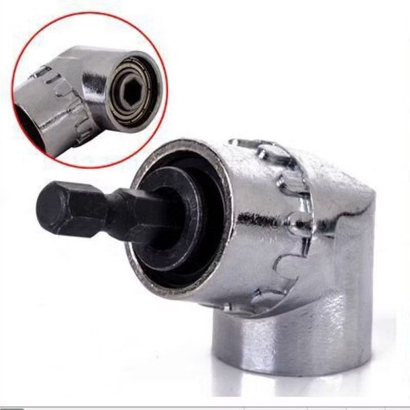 六角鑽頭拐彎螺絲批接頭,105度1/4六角柄套筒,直角電鑽彎曲螺絲批拐角器-細節圖2