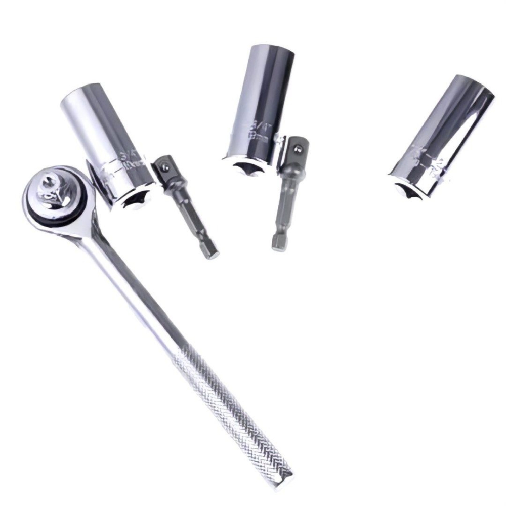 3件套萬能套筒+ 棘輪扳手+延伸桿,7-19mm魔術萬用轉換套筒萬用板手-細節圖5