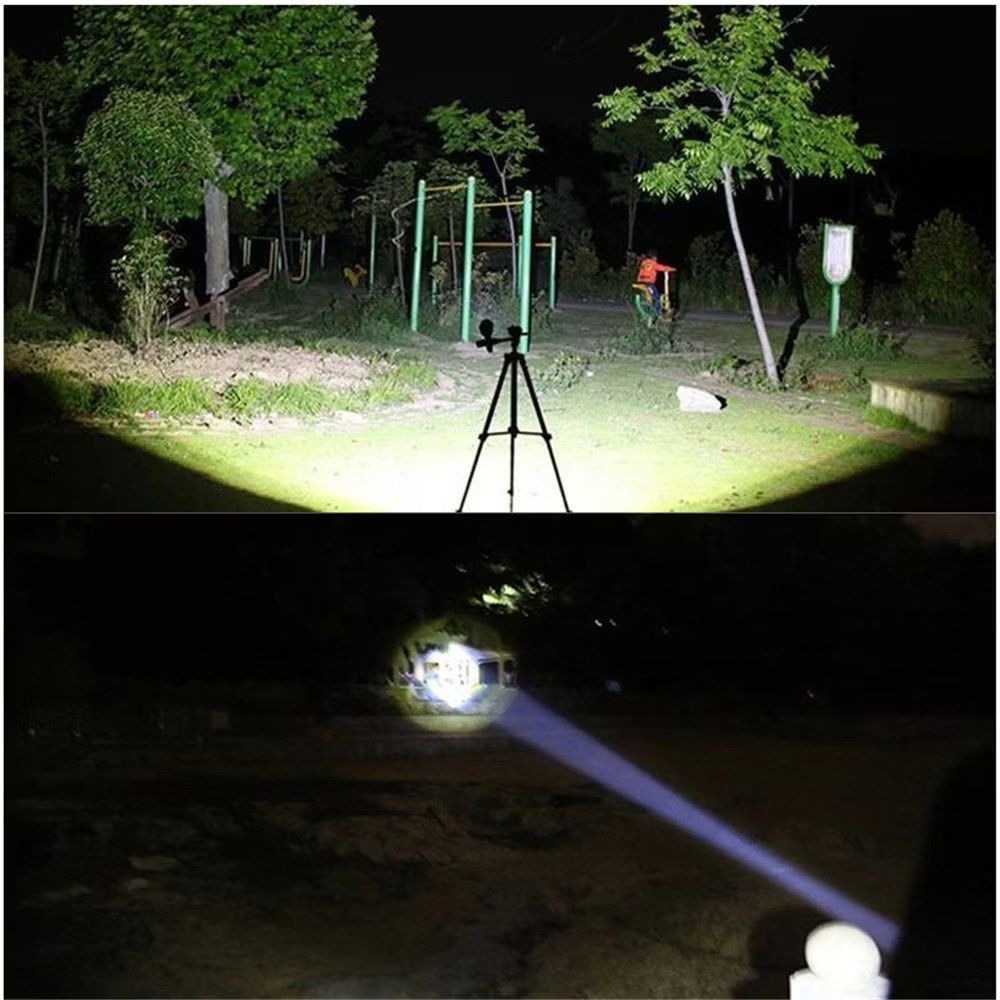 LED鋁合金多功能強光手電筒,防水防震露營照明設備,野營遠足緊急照明戰術手電筒-細節圖2