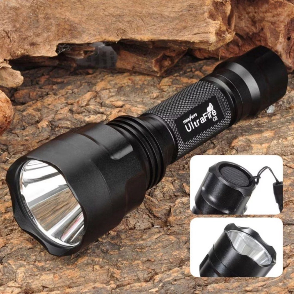 LED強光伸縮變焦L2手電筒,家用防水戶外裝備遠射單手電筒,戶外露營野炊釣魚照明設備,應急救援-細節圖2
