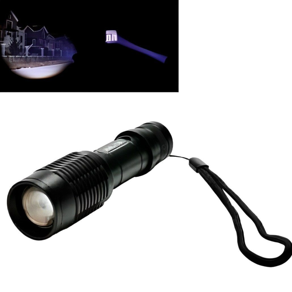 鋁合金T6變焦手電筒,戶外露營遠射聚焦照明燈具,釣魚緊急照明手電筒-細節圖2