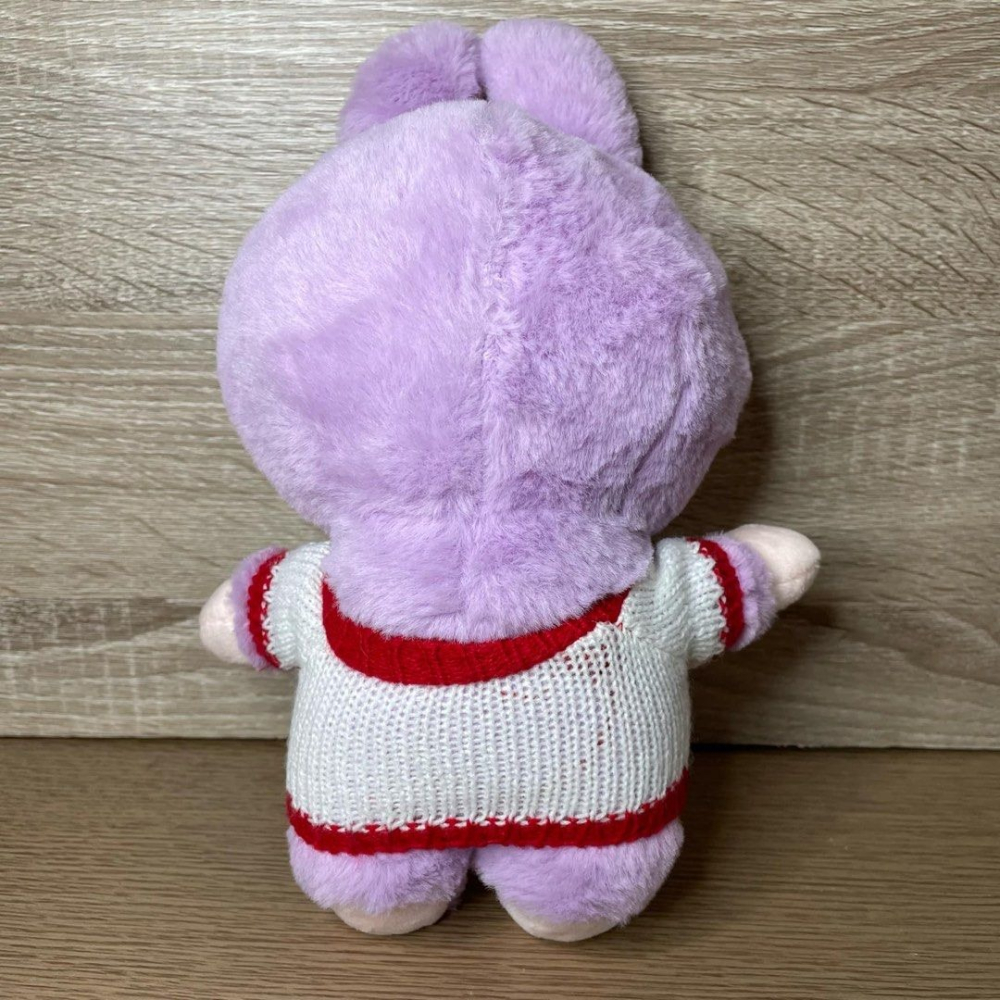 28公分Labubu絨毛娃娃,拉布布毛衣裝扮可愛玩偶,療癒毛絨娃娃,淡紫色-細節圖2