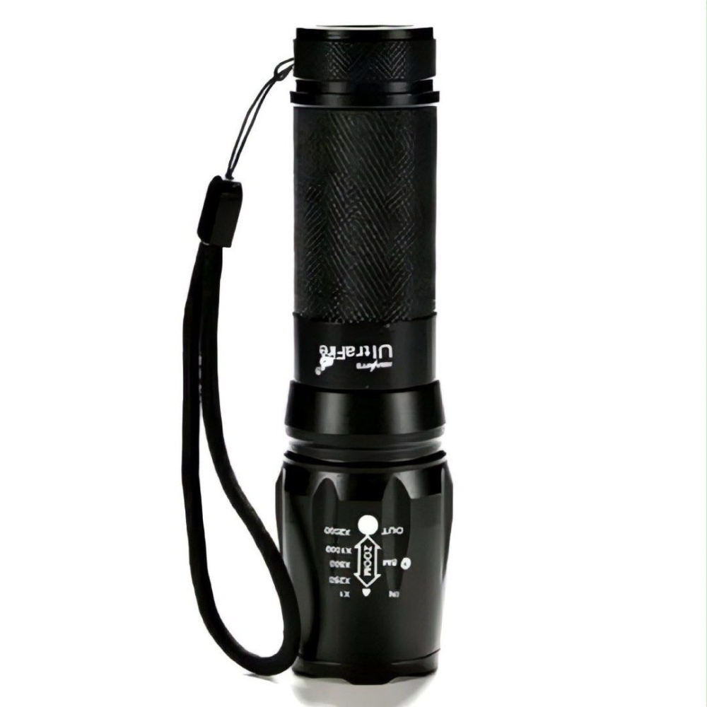 鋁合金強光伸縮變焦手電筒,18650/26650通用戶外超亮遠射露營野炊照明燈具,自行車單車車頭燈-細節圖4