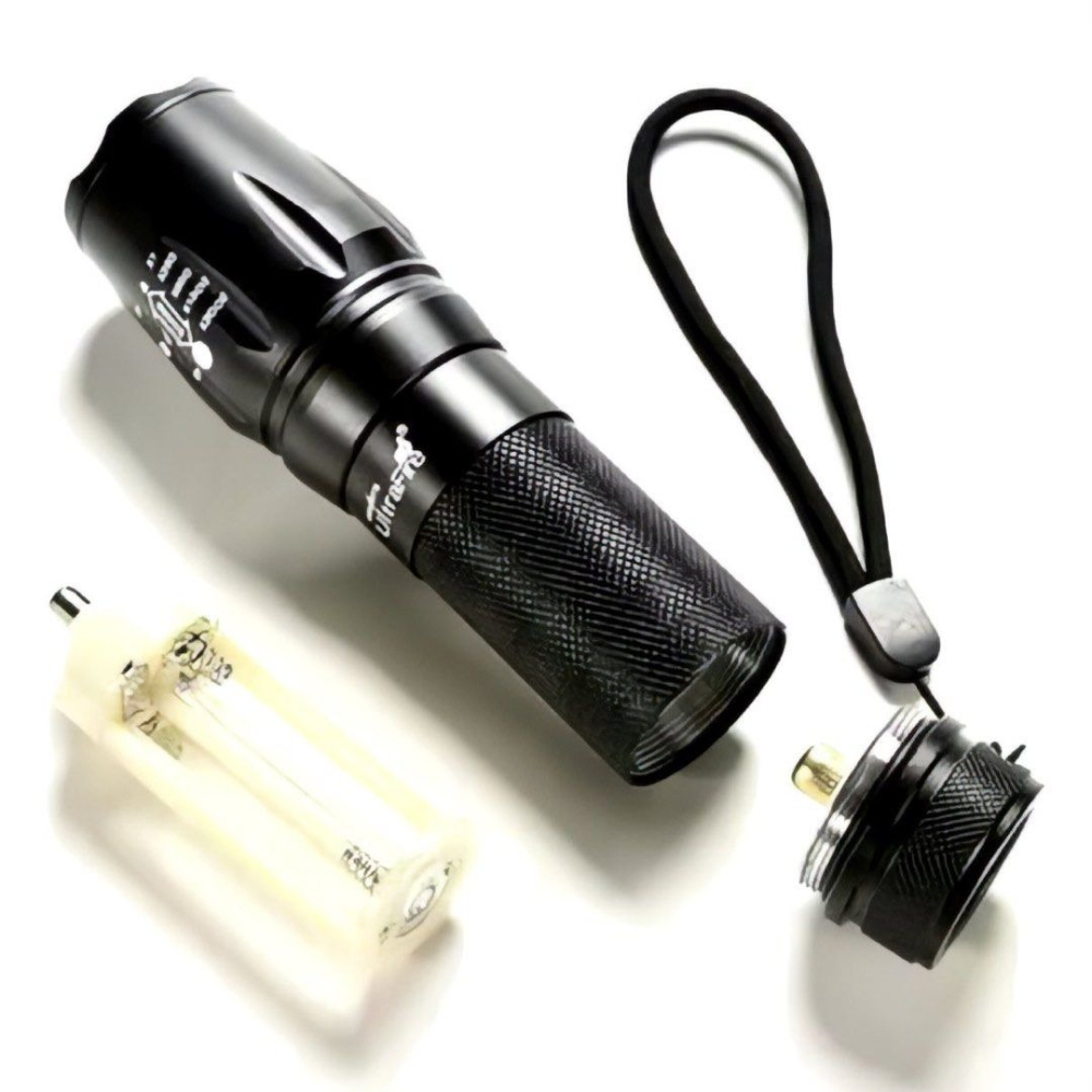 鋁合金強光伸縮變焦手電筒,18650/26650通用戶外超亮遠射露營野炊照明燈具,自行車單車車頭燈-細節圖5