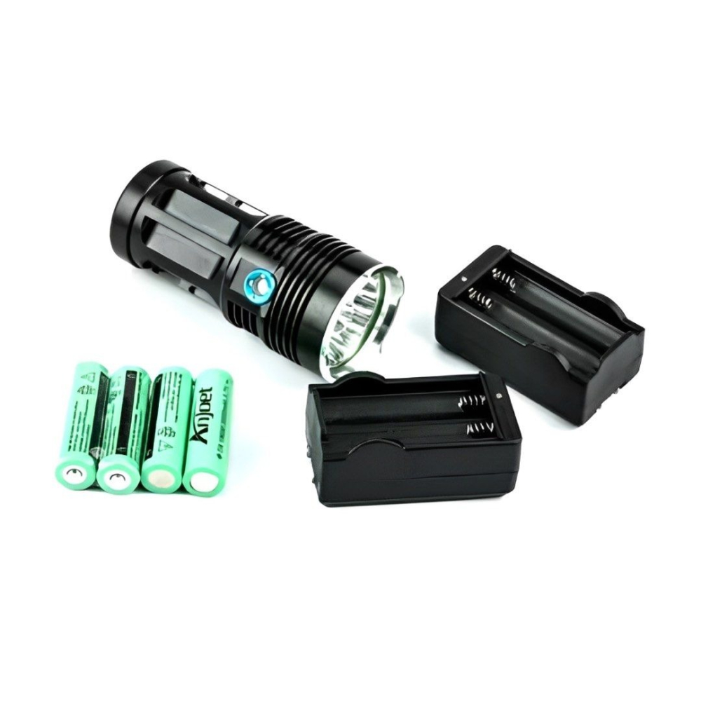 一套14燈鋁合金小鋼炮超亮手電筒,戶外露營野炊強光照明燈具,釣魚探照燈照明設備-細節圖4