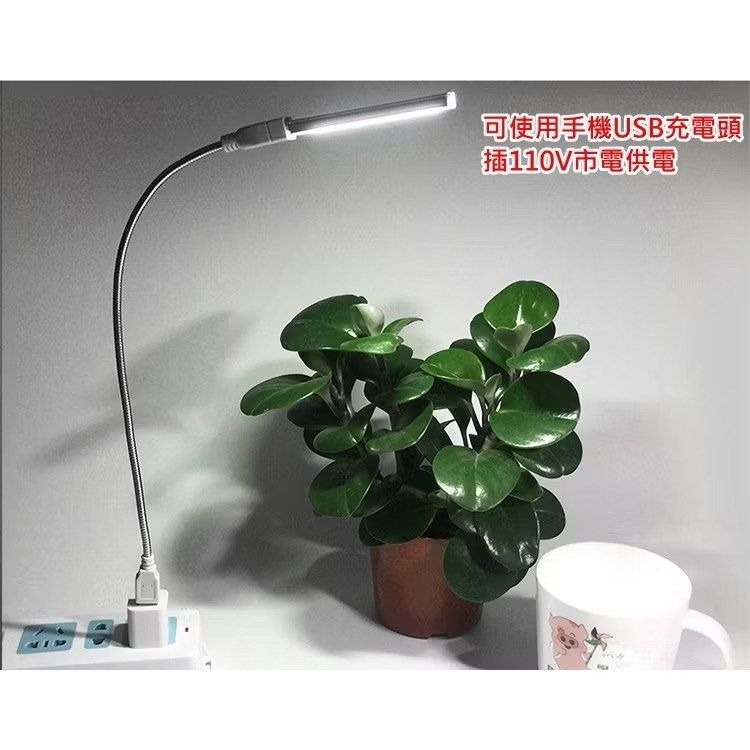 10LED白光USB閱讀燈,鋁殼散熱柔光罩小夜燈,露營燈LED燈,釣魚野炊照明燈-細節圖2