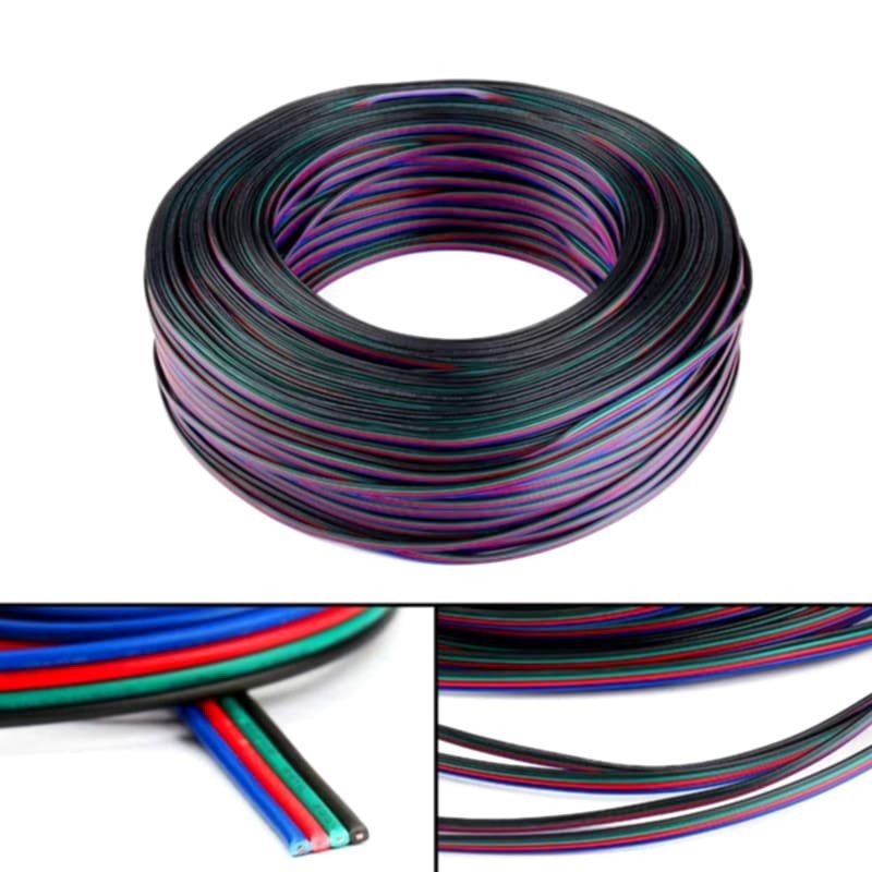 4pin排線LED七彩RGB燈帶連接線,四芯併線22AWG-細節圖2