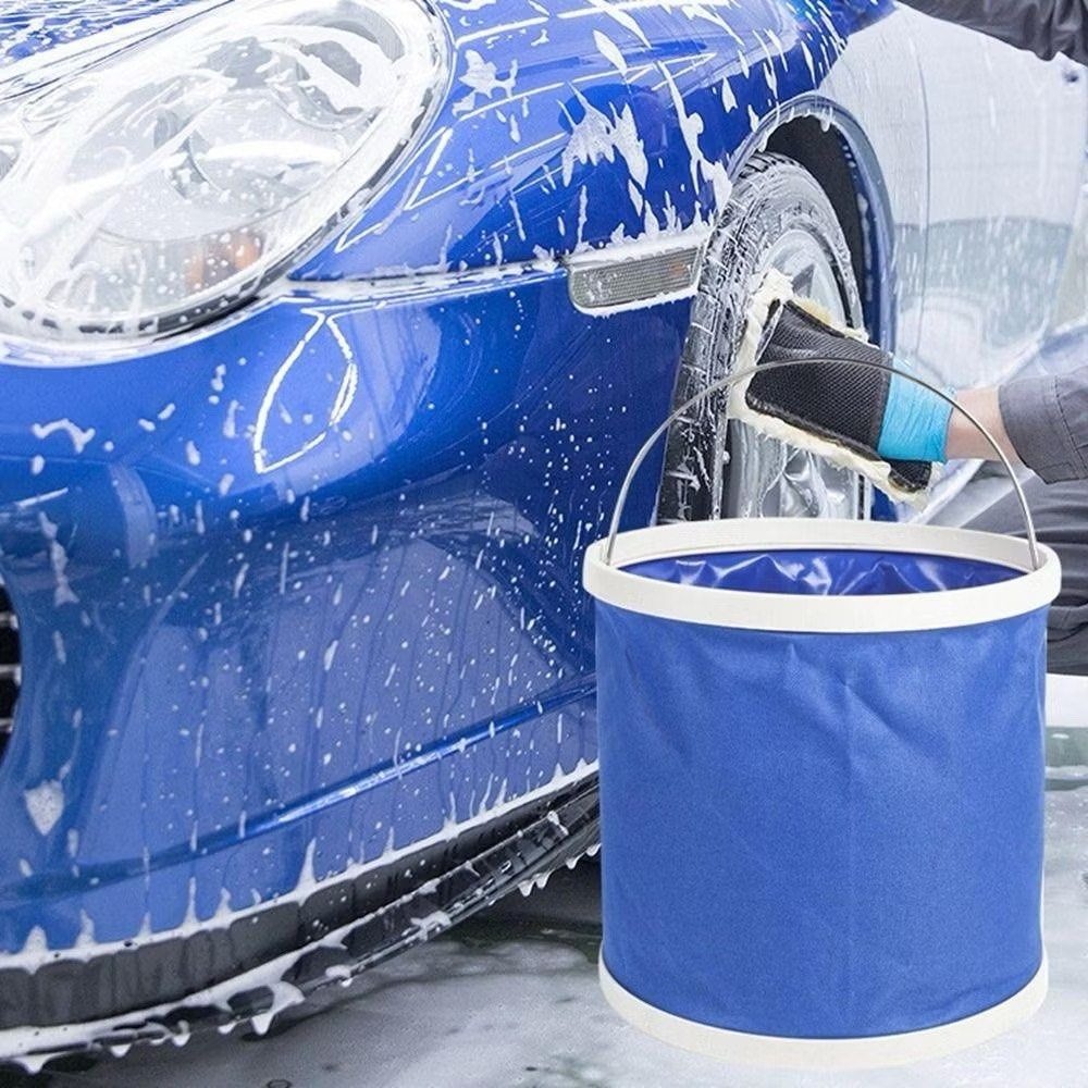 11L牛津布防水折疊水桶,戶外洗車汽車美容水桶,園藝澆花灑水裝水容器,伸縮折疊洗車桶-細節圖3