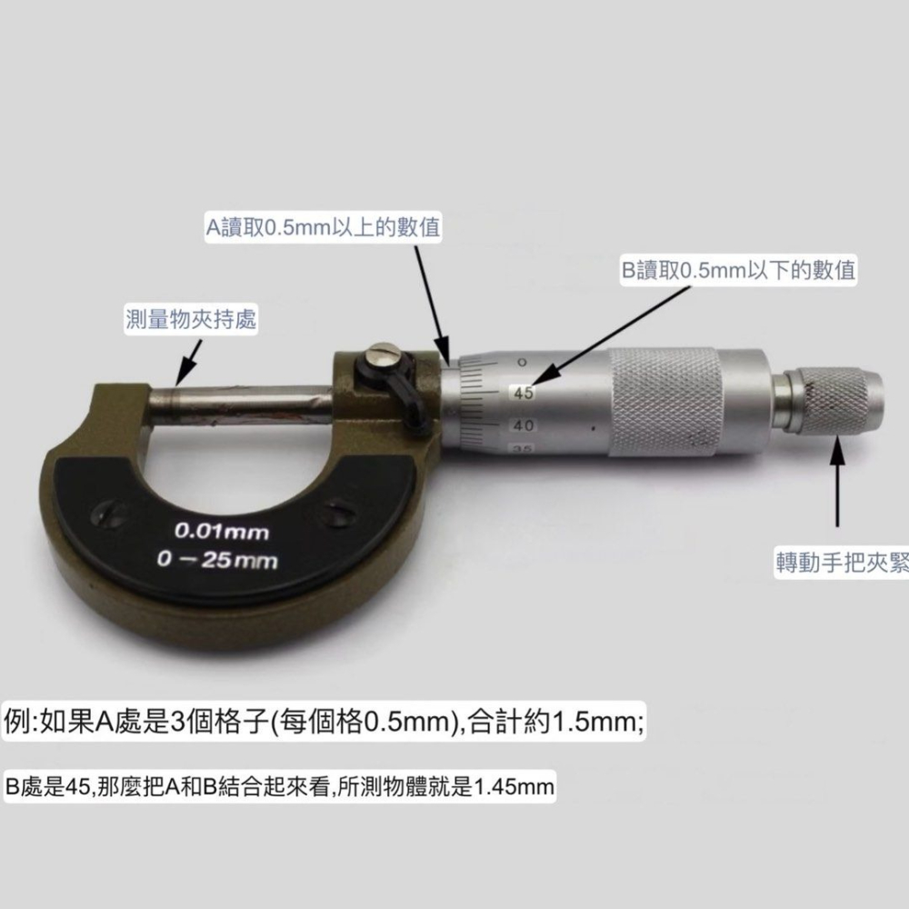 外徑千分尺0-25MM游標卡尺,工業精密機械工程師工具,螺旋測微儀器-細節圖3