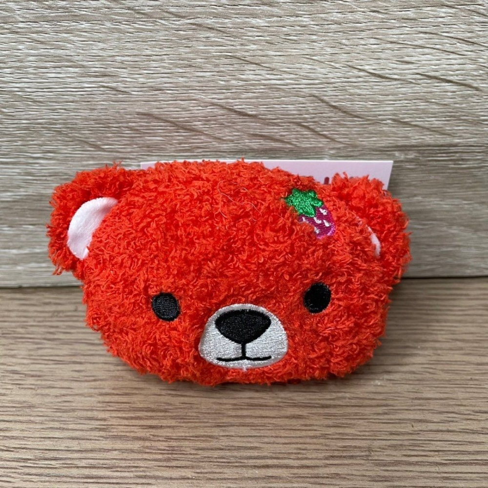 紅色可愛草莓熊鑰匙圈,熊熊包包掛飾,娃娃吊飾鑰匙扣-細節圖2