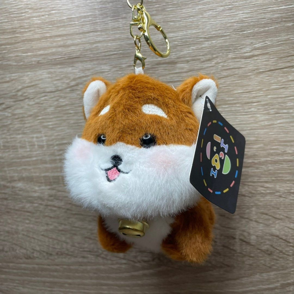 可愛柴犬娃娃吊飾,小狗造型絨毛玩偶鑰匙圈,包包狗狗掛飾鑰匙扣-細節圖2