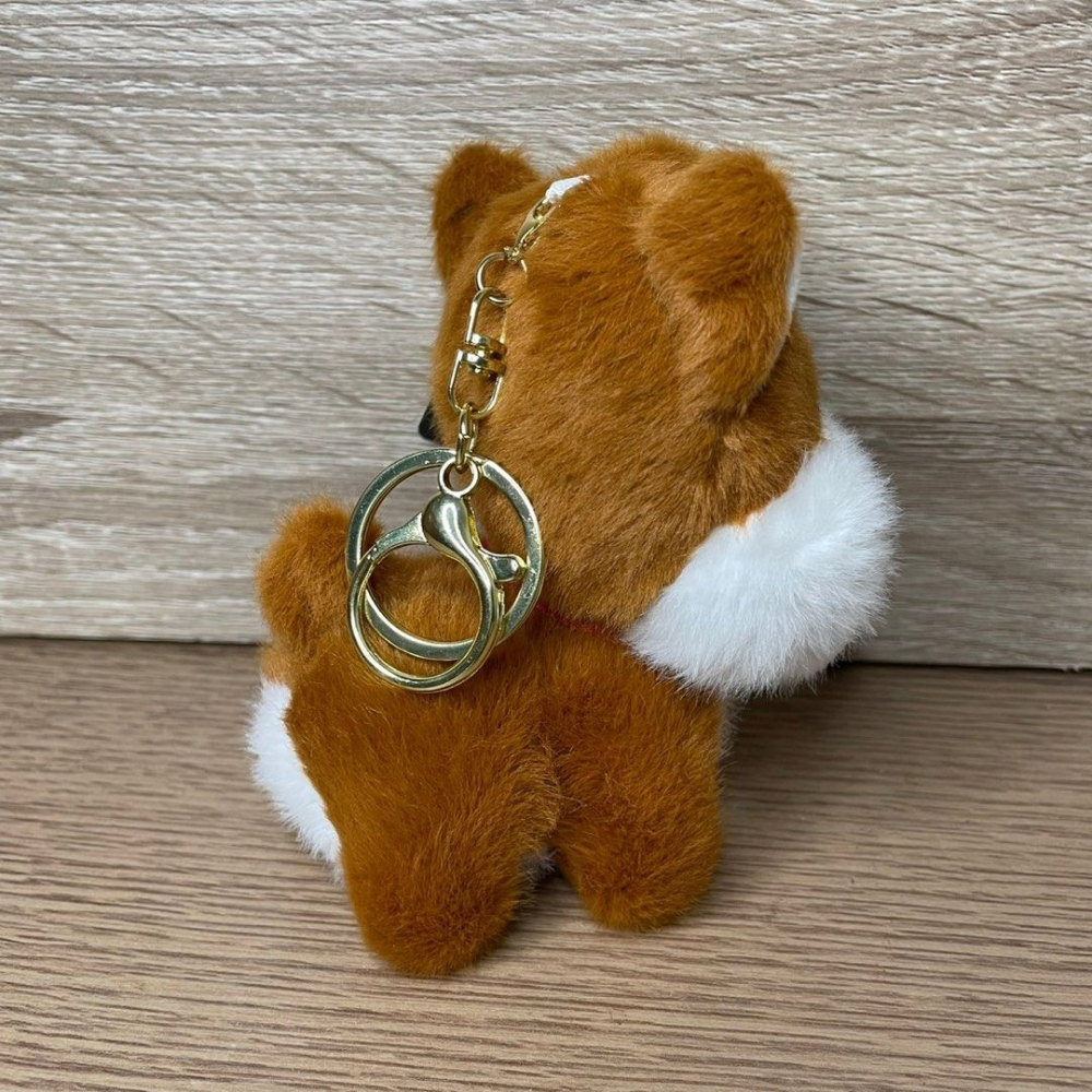 可愛柴犬娃娃吊飾,小狗造型絨毛玩偶鑰匙圈,包包狗狗掛飾鑰匙扣-細節圖5