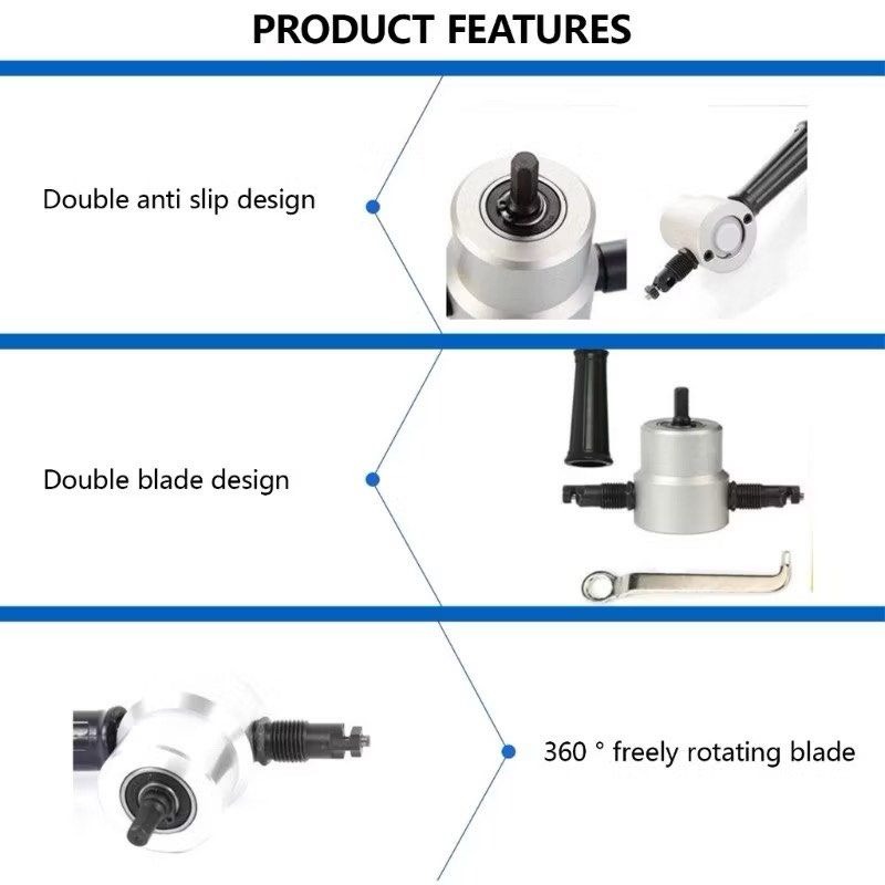 雙頭金屬薄板切割器,鐵板切割機,裁切鐵皮切割鋸,電鑽曲線開孔器,五金工具-細節圖5
