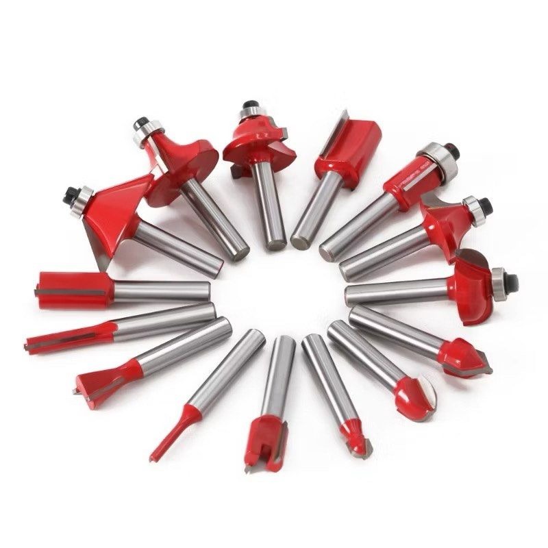 15件組修邊機刀頭,電木銑雕刻機銑刀修邊刀刀具,木工刀頭工具-細節圖6