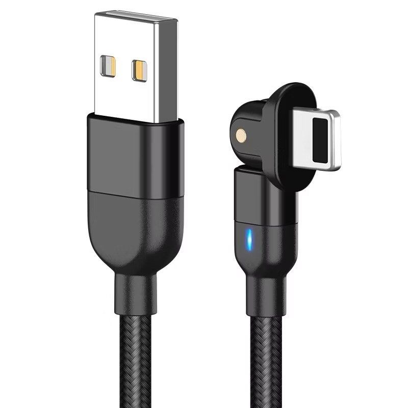 2米180度彎折數據線,編織3A快充線,安卓Type-C手機充電線,iPhone lighting 手機充電線-細節圖6