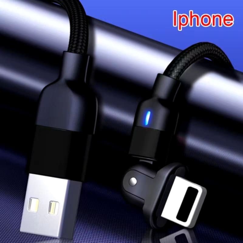 2米180度彎折數據線,編織3A快充線,安卓Type-C手機充電線,iPhone lighting 手機充電線-細節圖8