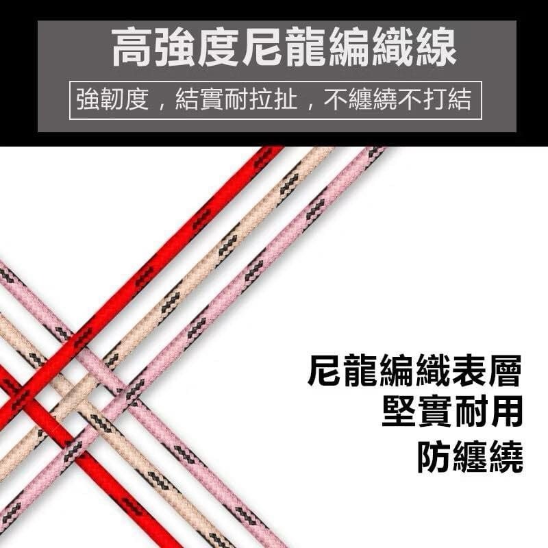 2米蘋果尼龍編織數據線,iPhone lighting 格子虎紋USB充電線-細節圖4