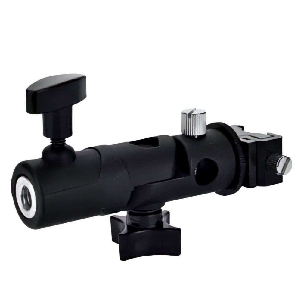 閃光燈萬用E型支架,閃光燈底座三腳架 燈架,可插反光傘180度金屬萬用支架,拍攝攝影柔光傘架-細節圖7