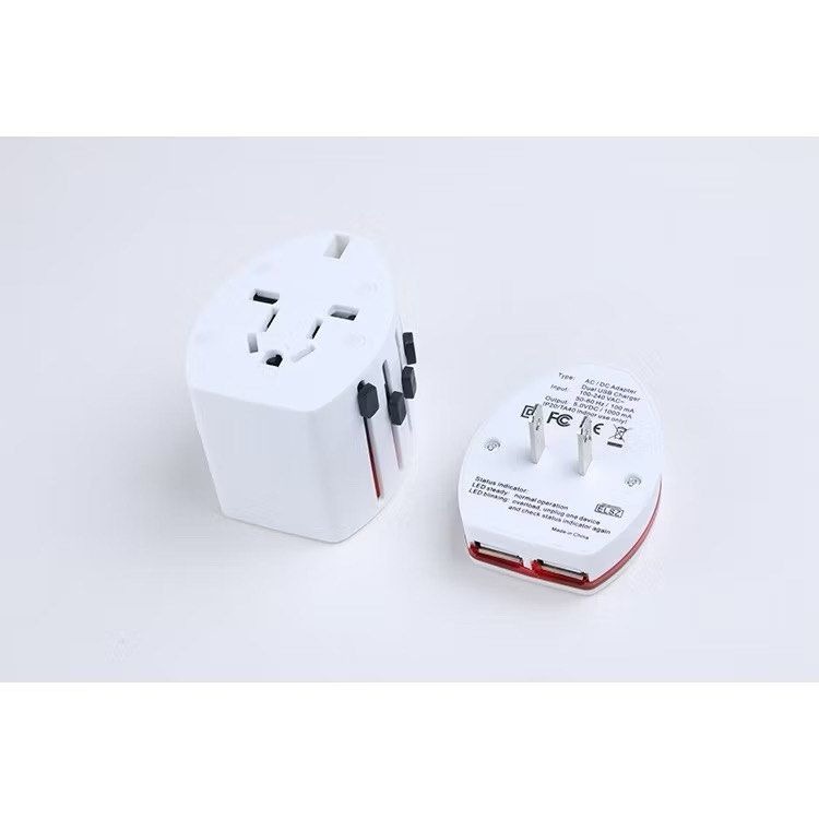 多國旅行轉換頭,萬用轉接頭雙孔USB充電出國旅行插頭,全球通插頭-細節圖5