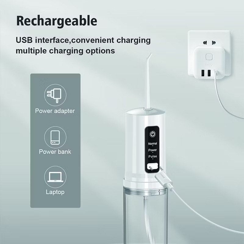 迷你便攜式智慧電動沖牙機,智能潔牙儀無線電動沖牙器,口腔清潔牙套清洗牙齒清潔沖牙器-細節圖6