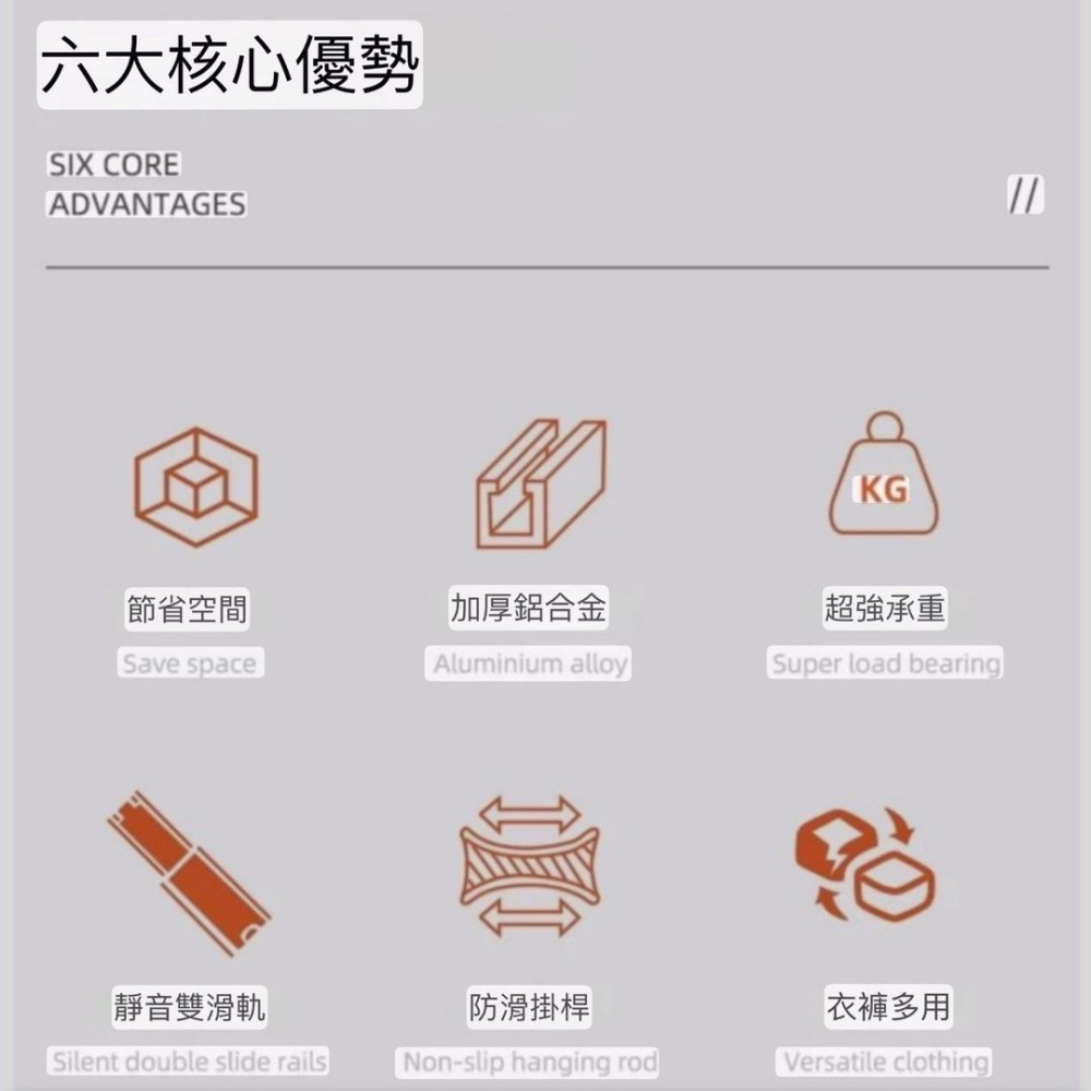 伸縮滑軌衣櫃內置頂裝抽拉式掛衣桿,衣櫥抽拉軌道收納衣褲架-細節圖6