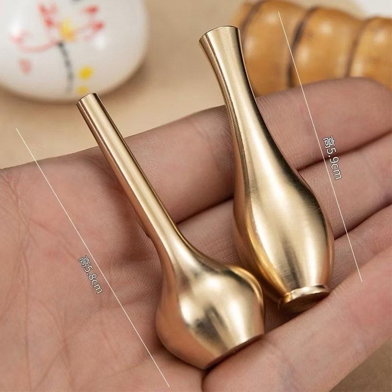 純銅迷你小花瓶,桌面銅花瓶裝飾禪意花器,金屬客廳插花茶藝創意擺飾飾品,迷你淨水瓶/迷你大肚花瓶-細節圖4