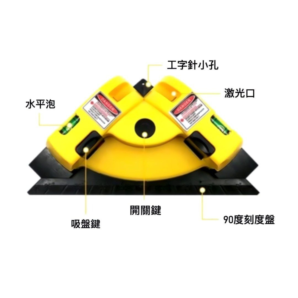 90度紅光水平儀,紅外線十字線直角水平儀,木工雷射測量尺,磁磚角線儀,三角水平尺-細節圖3