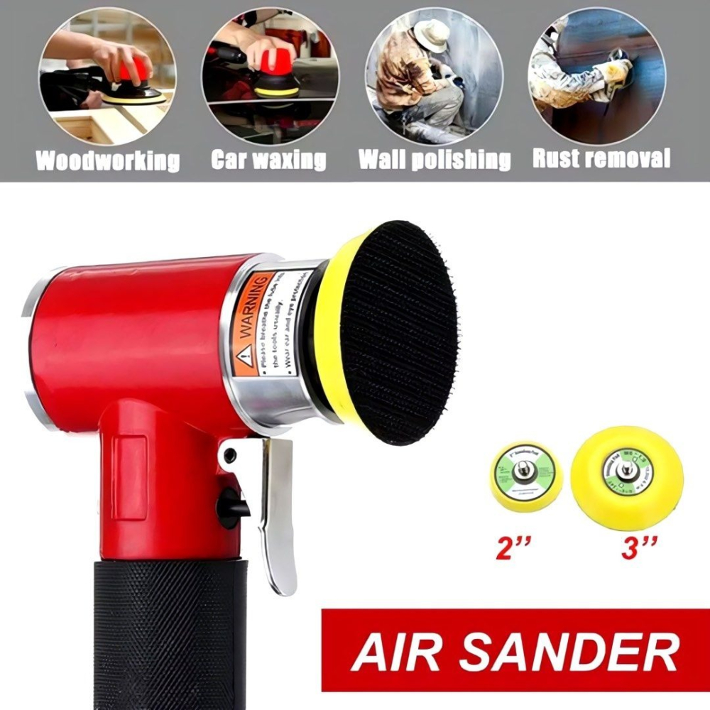 迷你氣動汽車美容打蠟拋光機,2吋/3吋木工打磨工具研磨機-細節圖2