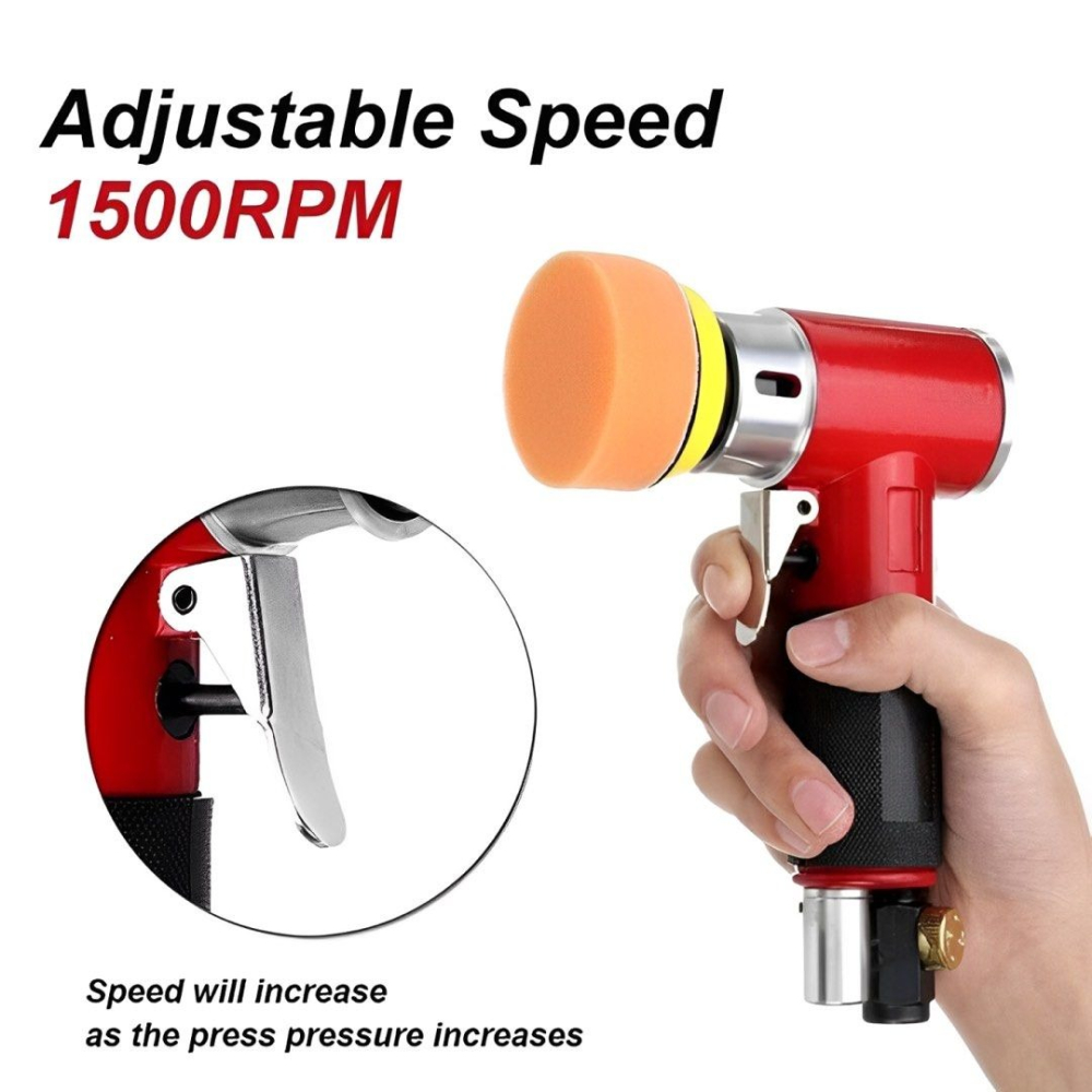 迷你氣動汽車美容打蠟拋光機,2吋/3吋木工打磨工具研磨機-細節圖4