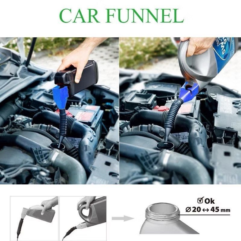 卡扣式伸縮加油漏斗,便攜多功能萬向機油漏斗,汽車換油倒料工具-細節圖3