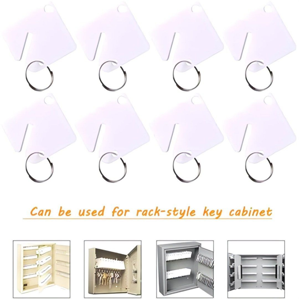 10 個壓克力空白標籤吊牌開口環,插槽式ID鑰匙圈編號金屬塔扣,房間鑰匙編號鑰匙扣-細節圖3
