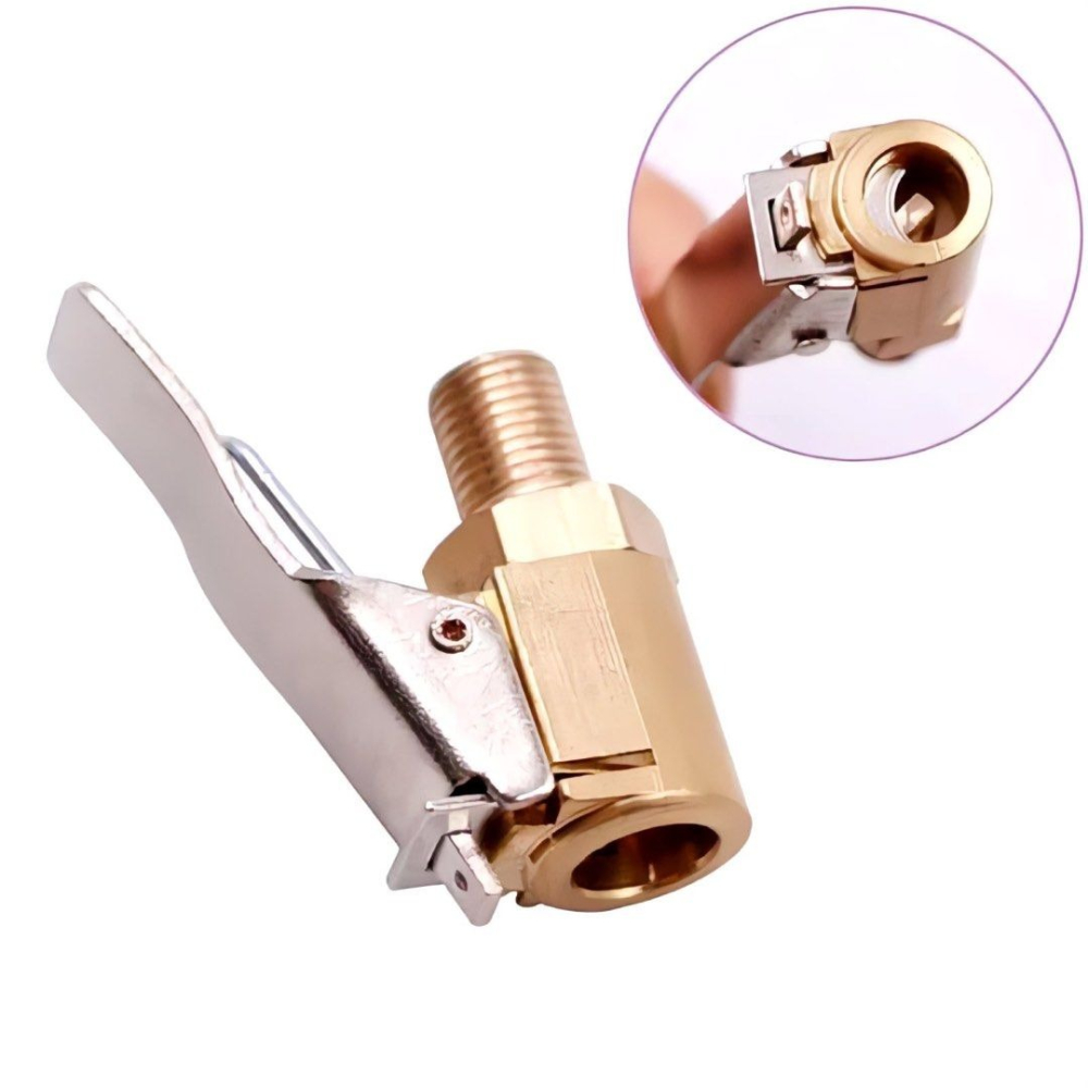 汽車輪胎充氣接頭,便攜車載充氣泵,美式螺紋氣嘴轉接頭快速快夾,打氣接頭-細節圖4