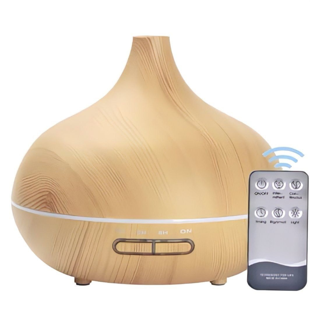 遙控版七彩燈木紋香薰機加濕器,550ml智能超聲波香氛機,靜音薰香水氧機香芬機-細節圖7