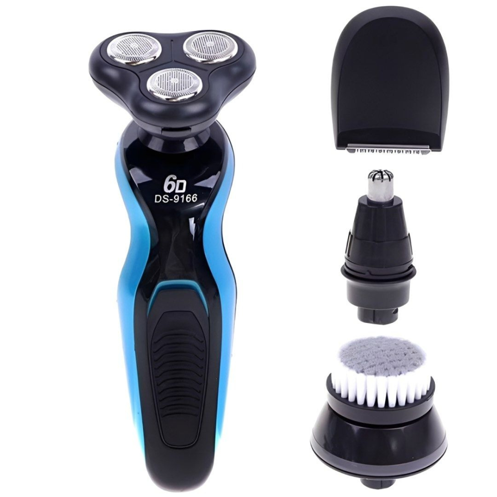 四合一多功能電動刮鬍刀,可水洗三刀頭鬍鬚刀,4D防水電鬍刀鼻毛刀-細節圖5