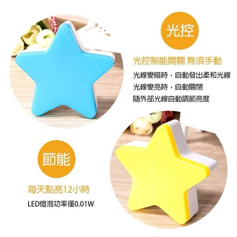 LED光控感應燈,五角星形小夜燈,星星夜燈,自動感應光感小夜燈,造型房間省電小夜燈-細節圖2