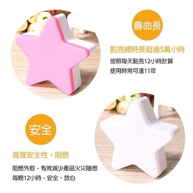 LED光控感應燈,五角星形小夜燈,星星夜燈,自動感應光感小夜燈,造型房間省電小夜燈-細節圖3
