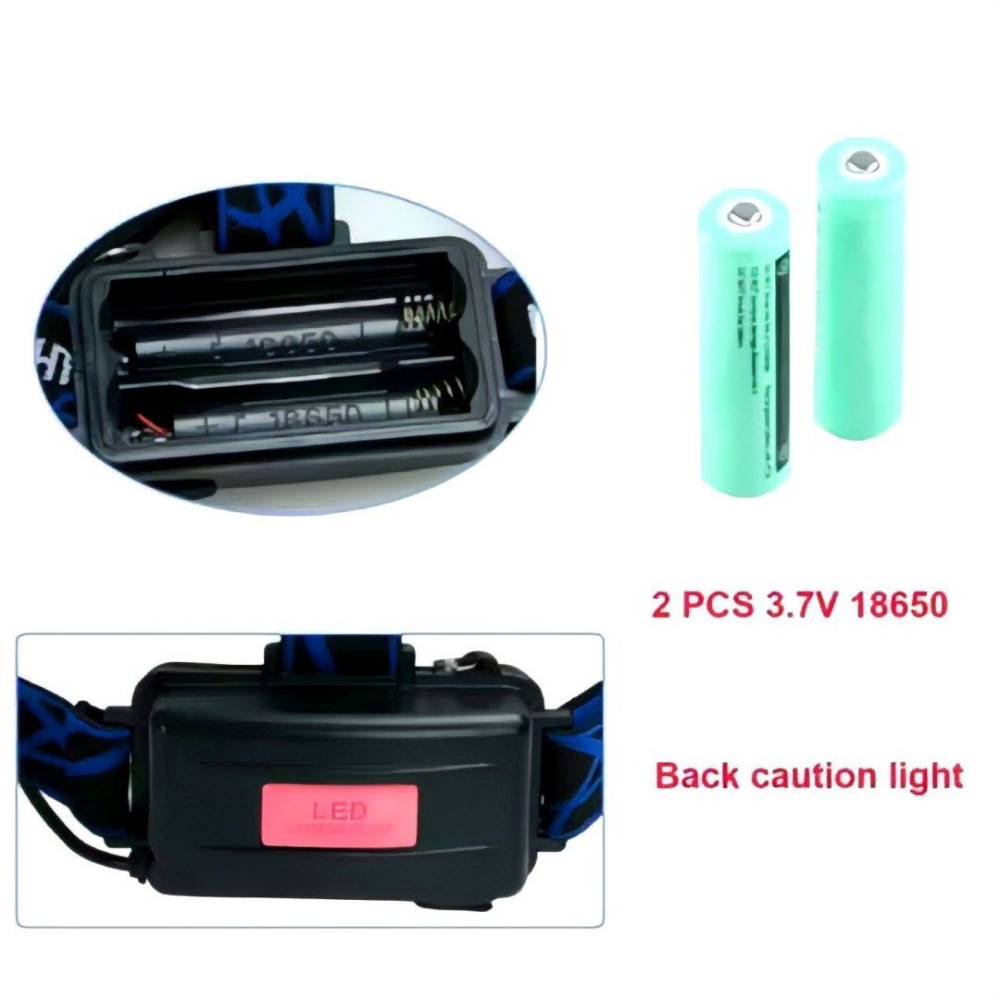 3LED鋁合金頭燈,可調節飛機頭強光探照燈,露營釣魚可充電頭燈,T6三燈維修工作手電筒,登山攀岩照明設備-細節圖9