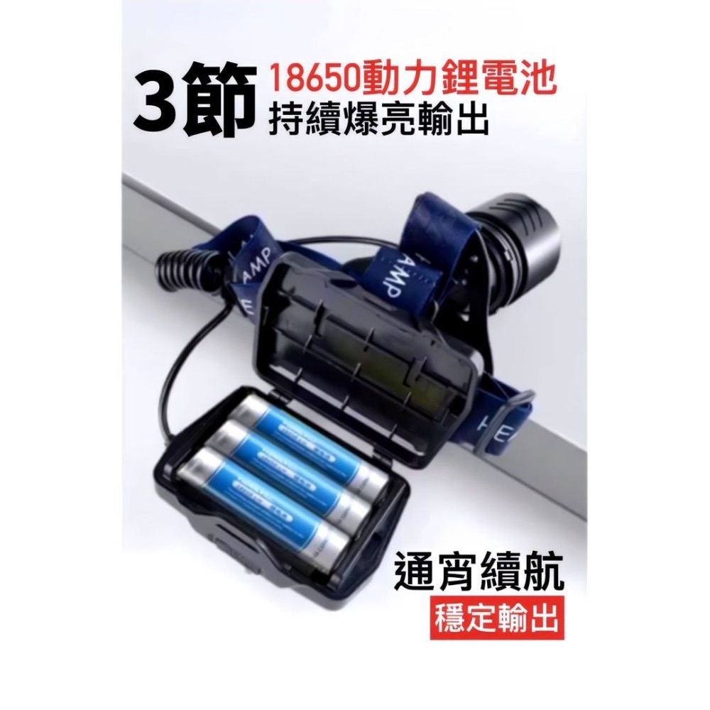 銳尼16核強光頭燈,超亮頭戴式手電筒感應夜釣魚專用充電戶外照明燈,防水登山露營旋轉伸縮變焦探照燈-細節圖5