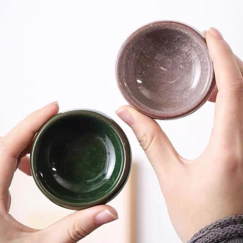 玉水湖冰裂釉墨蝶小茶杯,陶瓷茶杯茶具,冰裂杯,泡茶水杯-細節圖4