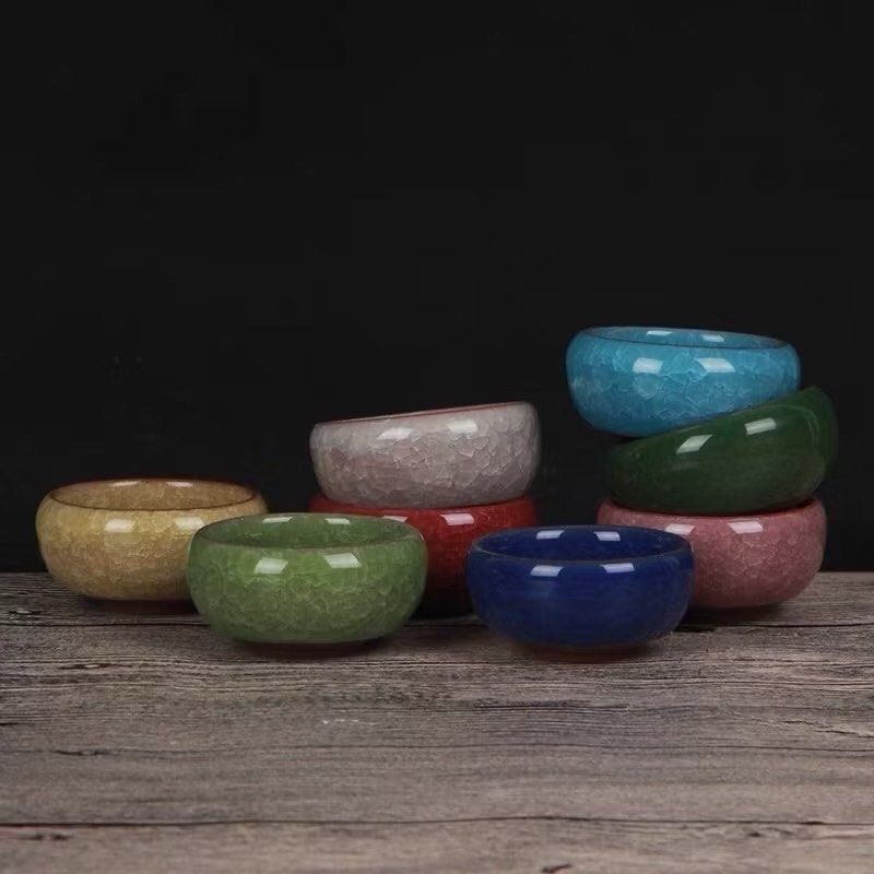 玉水湖冰裂釉墨蝶小茶杯,陶瓷茶杯茶具,冰裂杯,泡茶水杯-細節圖6