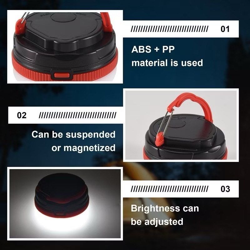 LED防水帳篷掛燈,便攜式野營燈,戶外露營釣魚小夜燈,多功能帳篷燈-細節圖3