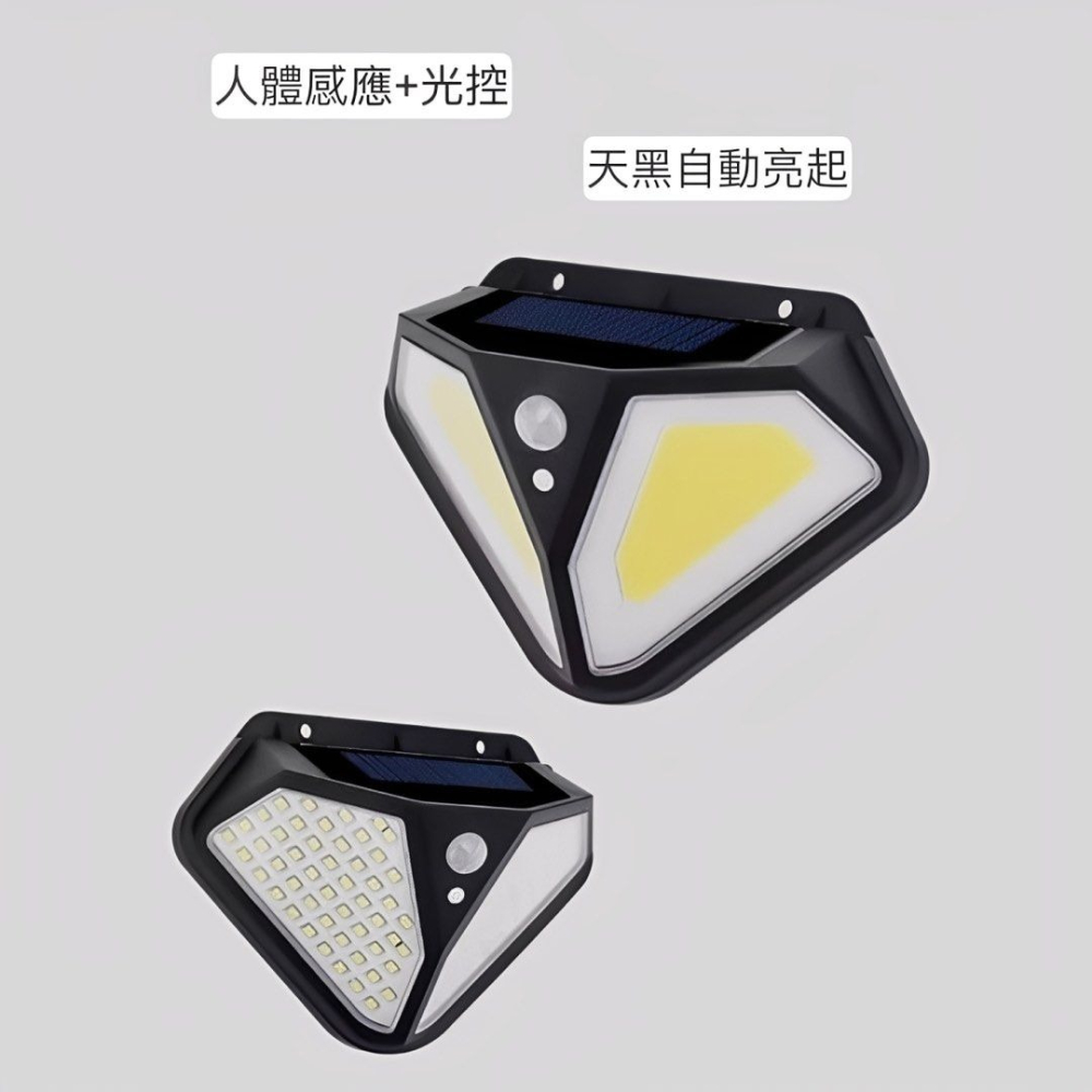 102LED三功能人體感應燈,太陽能戶外壁燈,家用庭院陽台照明燈,自動感應太陽能燈-細節圖2