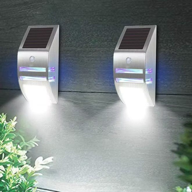 太陽能不鏽鋼壁燈,戶外防水智能光控人體感應燈,庭院走廊太陽能燈,室外照明牆燈-細節圖5