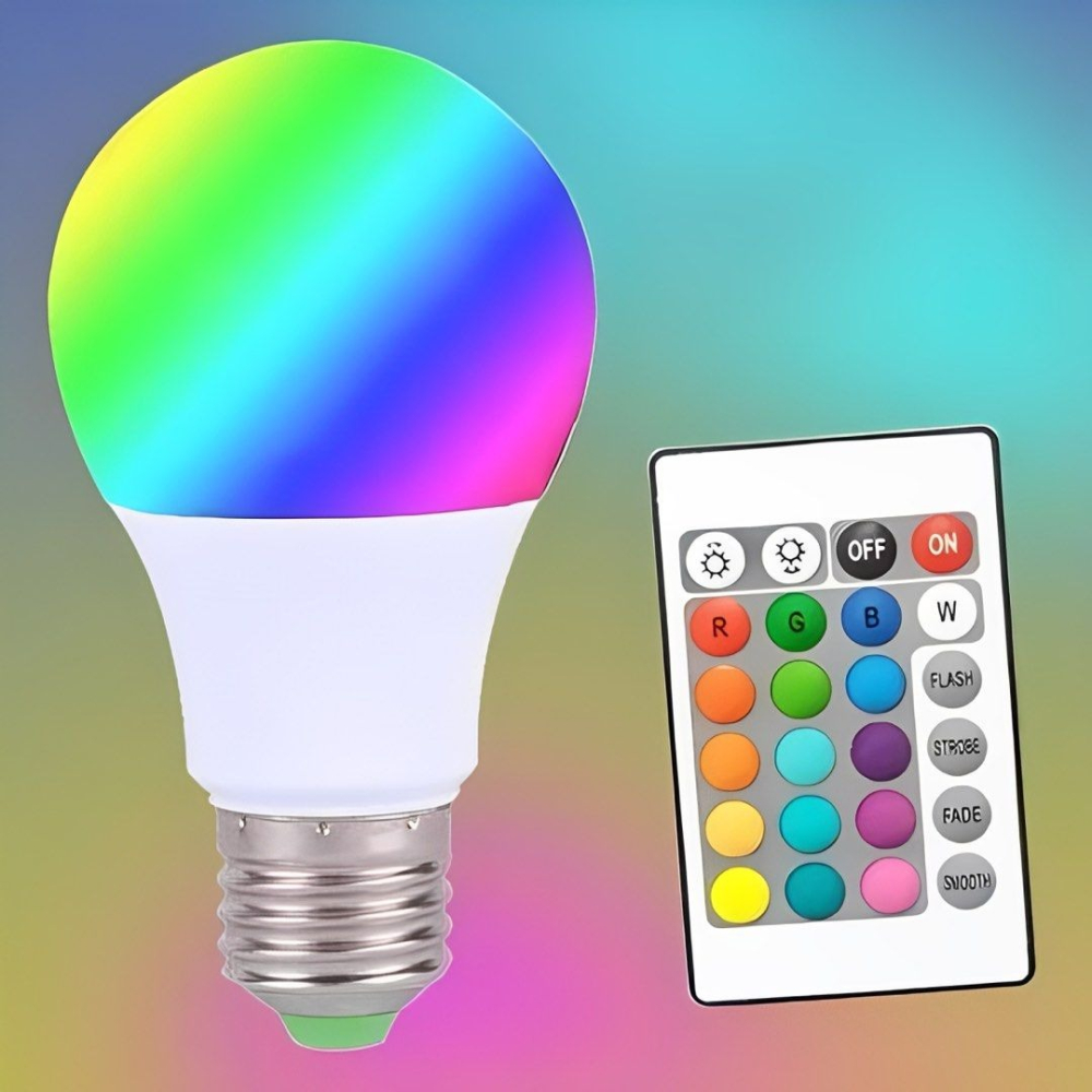 LED七彩遙控RGB燈泡,E27螺口戶外裝飾室內浪漫調情小夜燈,16種發光顏色記憶功能燈泡彩燈-細節圖5